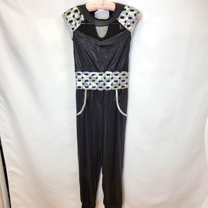 XL costume sequin jumpsuit short balmain sleeve contest halloween festiva…